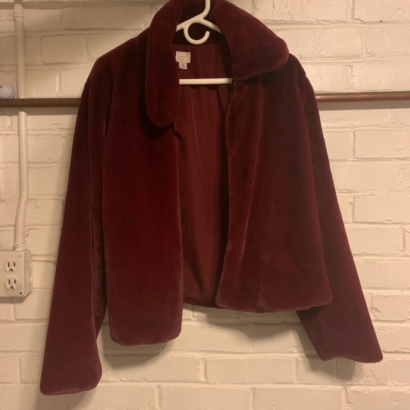 Women’s faux fur jacket A new day burgundy - Picture 3 of 3